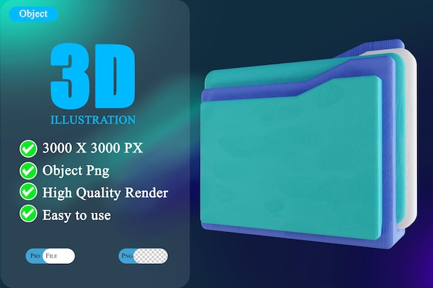 3D illustration folder 2