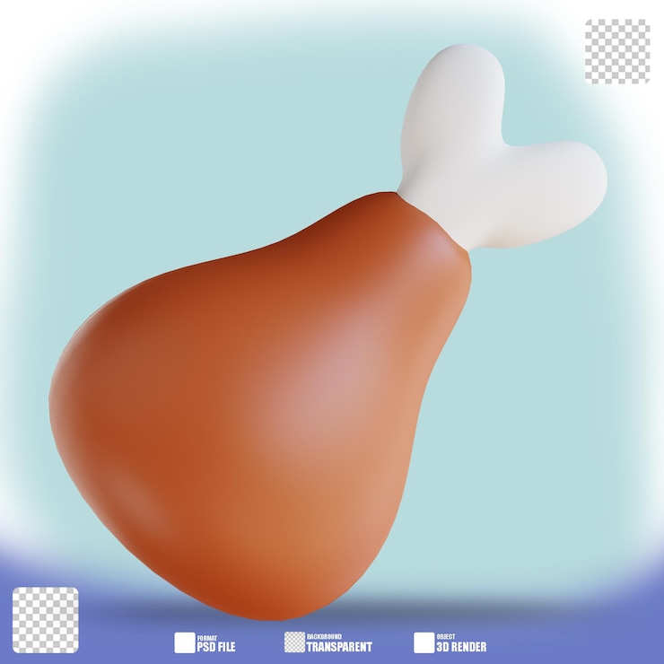 PSD 3d illustration fried chickens