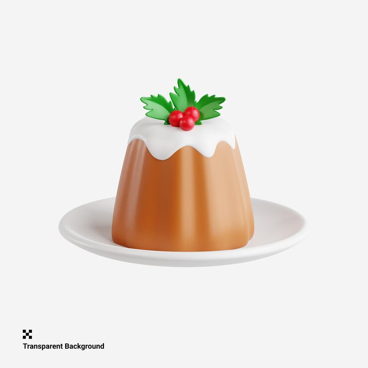 PSD 3d illustration of fruitcake for traditional christmas delight