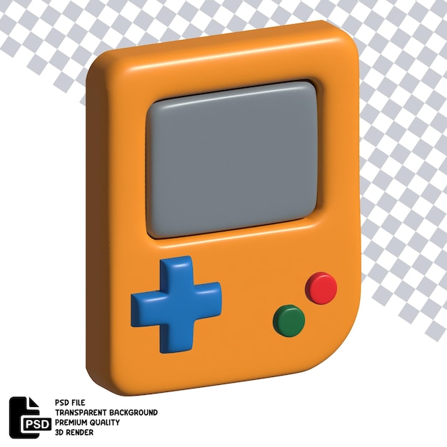 PSD 3d illustrazione del gameboy