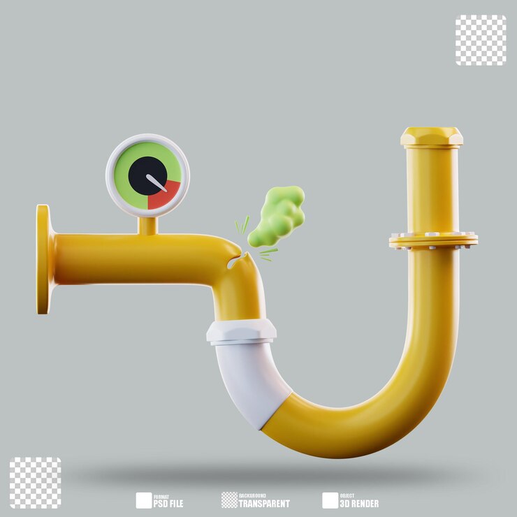 PSD 3d illustration gas leak 2