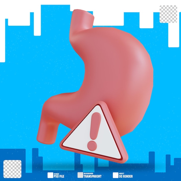 3d illustration of gastric pain 3