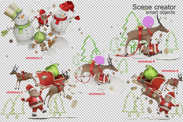 3d illustration a gift from santa claus on christmas day