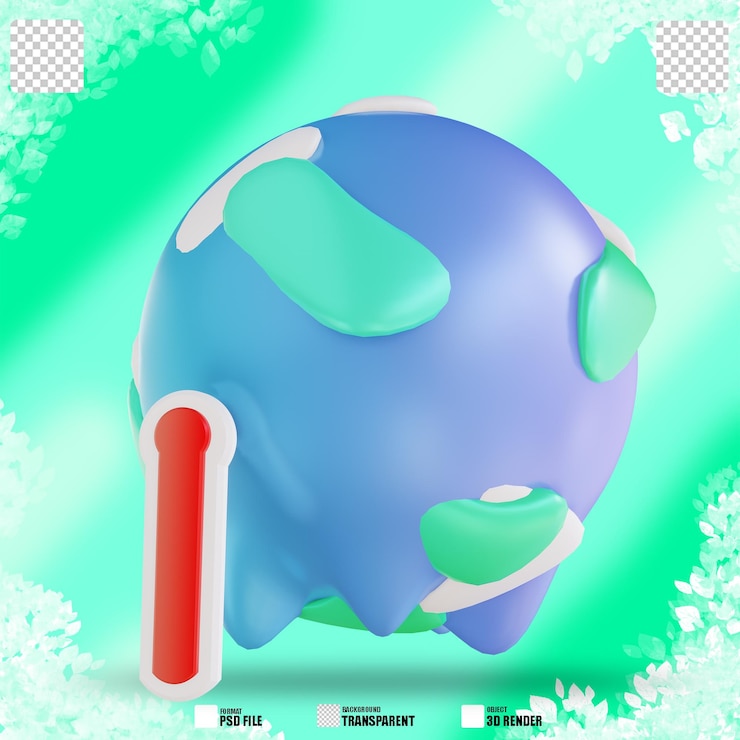 PSD 3dイラスト地球温暖化2