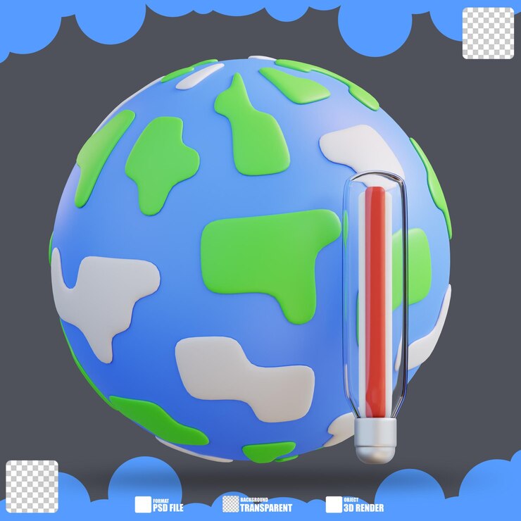 PSD 3d иллюстрация глобального потепления 2