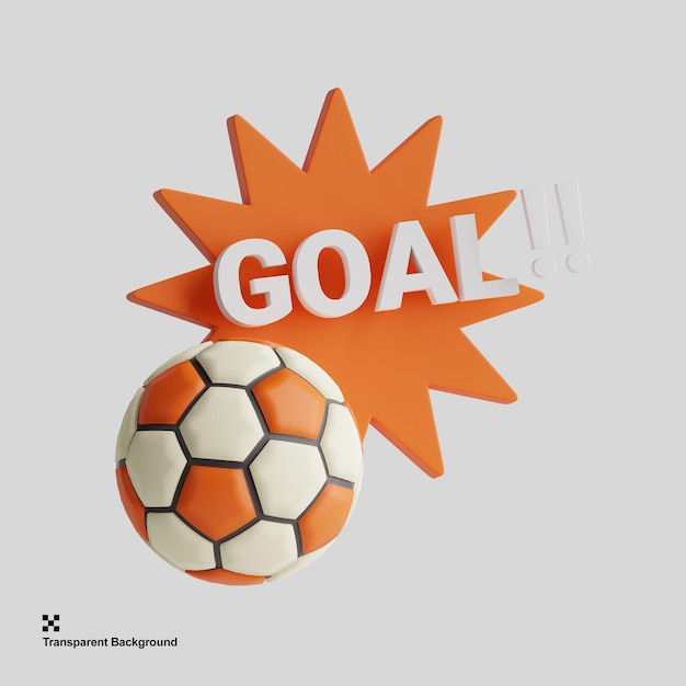 PSD 3d illustration of goal icon