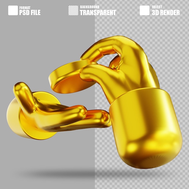 PSD 3d illustration golden chargeback 2