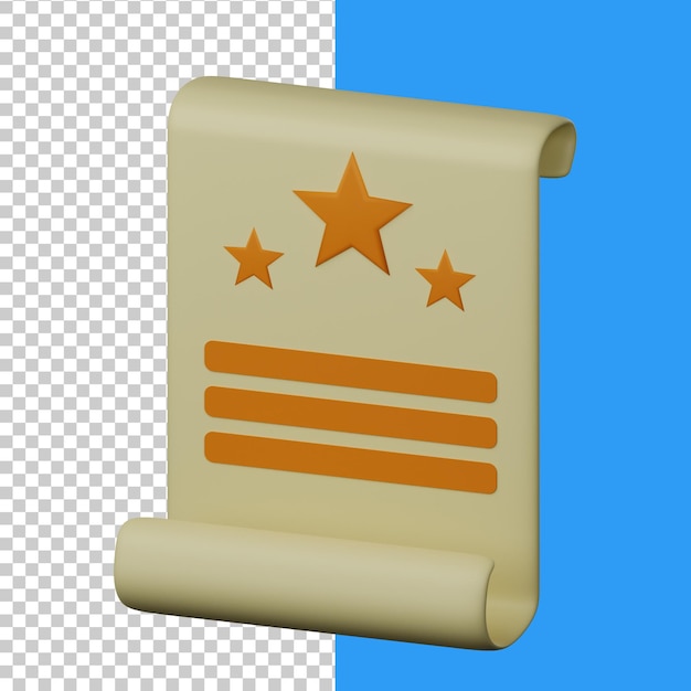 3d illustration graduation degree isolated on the transparent background