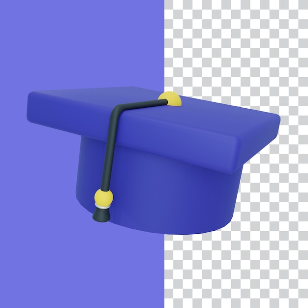 Illustrazione 3d del cappello di laurea