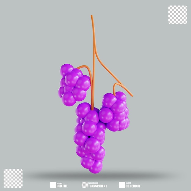 3d illustration grape 3