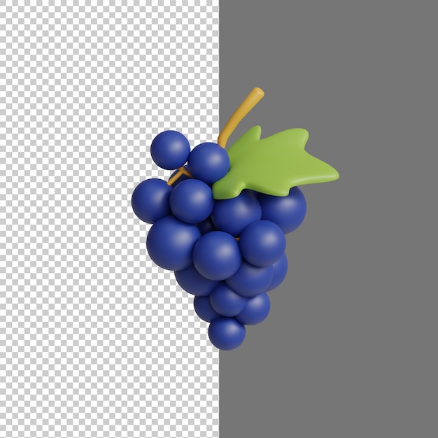 3d illustration of grape icon