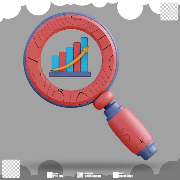 PSD analisi dei dati grafici dell'illustrazione 3d 4