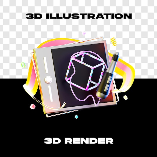 3d illustration Graphic design 3d render 3d icon high resolution with transparent background