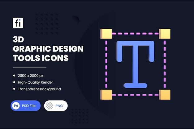 PSD Инструмент графического дизайна 3d-иллюстрации текст