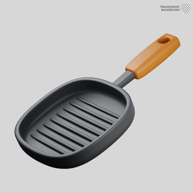 3d illustration of grill pan