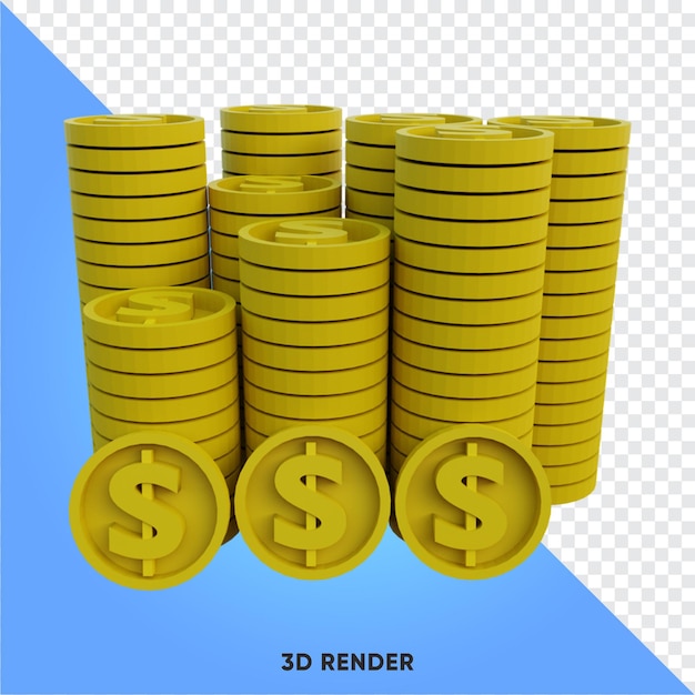 3d illustration hacks of coins