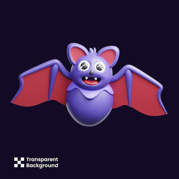 PSD illustrazione 3d del pipistrello di halloween