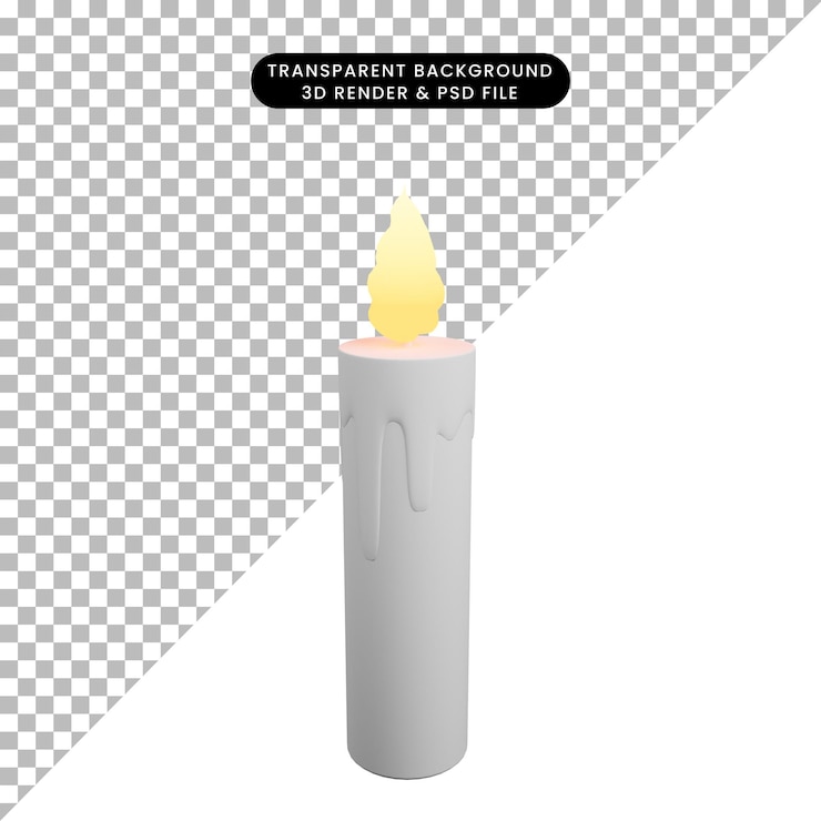 PSD 3d illustration of halloween concept candle