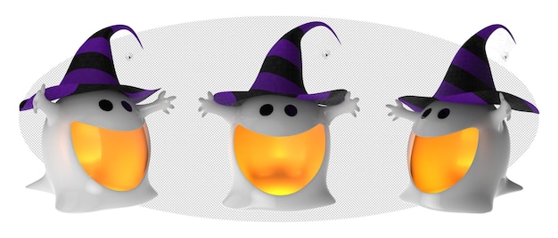 PSD illustrazione 3d del fantasma di halloween