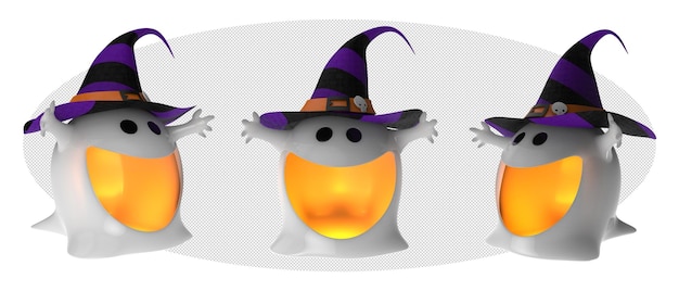 PSD illustrazione 3d del fantasma di halloween