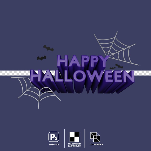 PSD illustrazione 3d della festa di halloween