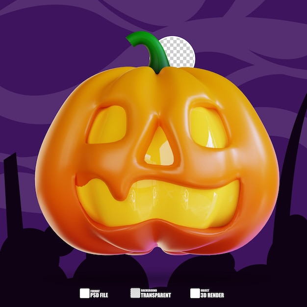 PSD 3d illustration of halloween pumpkin 1 4