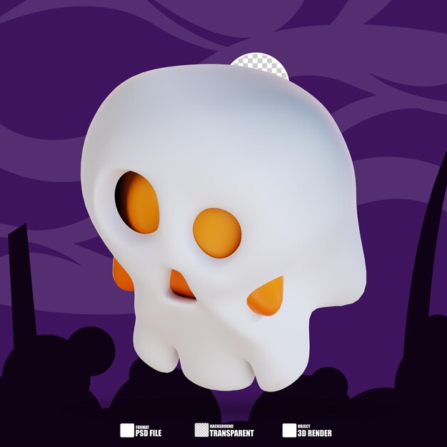 PSD 3d illustration of a halloween skull 2