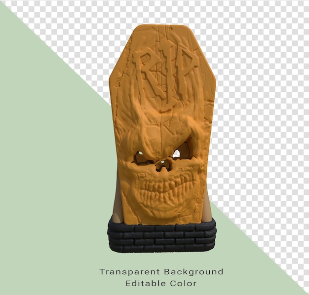 3d illustration of Halloween Tomb Lamp, Halloween background design element