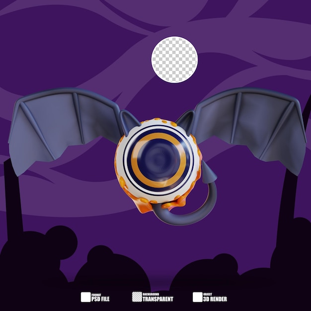 3d illustration of halloween winged eyes 4