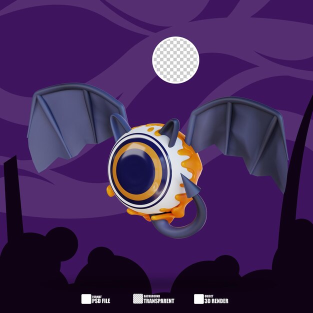 3d illustration of halloween winged eyes 5