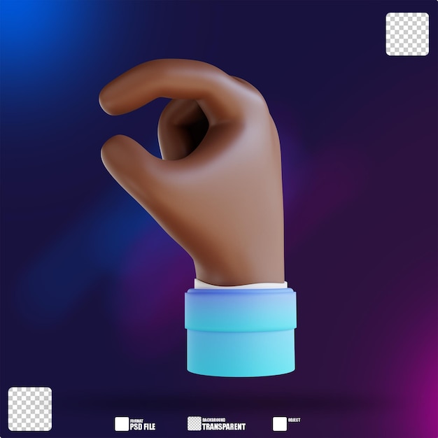 3d illustration hand gestures 5