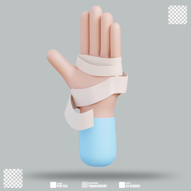3d illustration hand injury 2