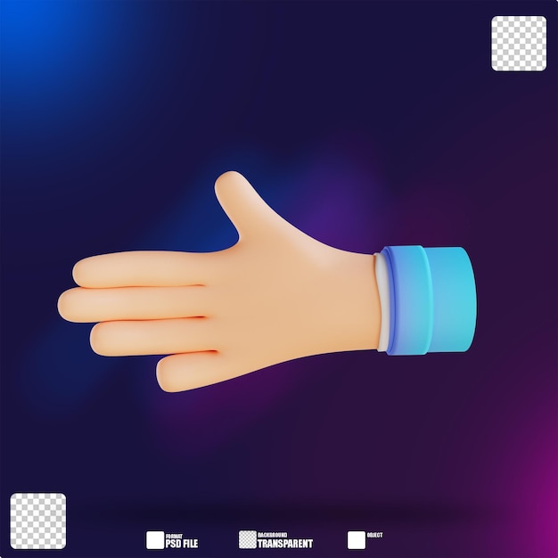 PSD 3d illustration handshake hand gestures 4