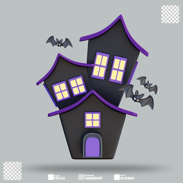 3d illustration haunted house 2