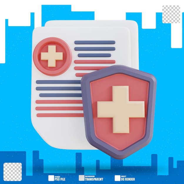 3d illustration of health document security 2