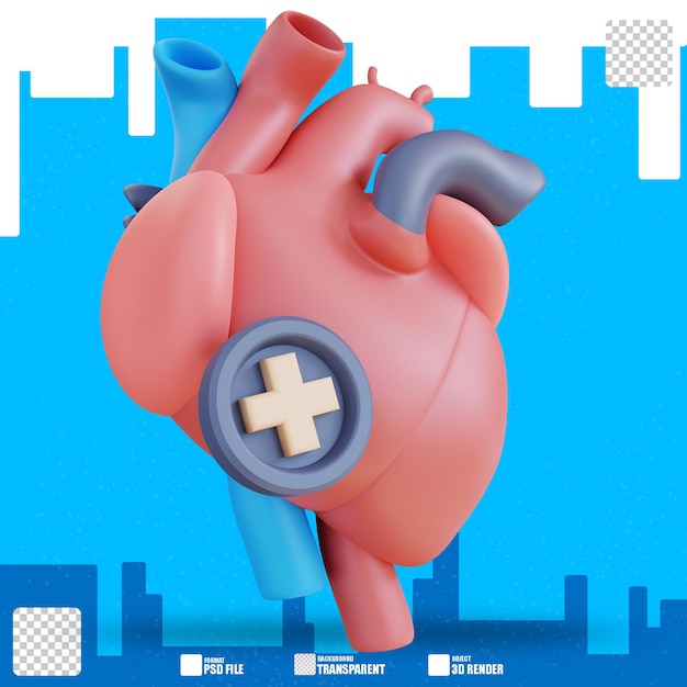 PSD 3d illustration of a healthy heart 2