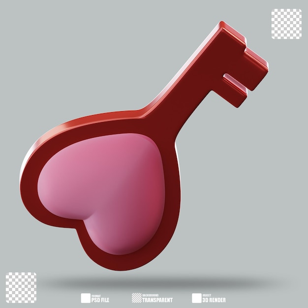 Иллюстрация 3D Ключ сердца 3