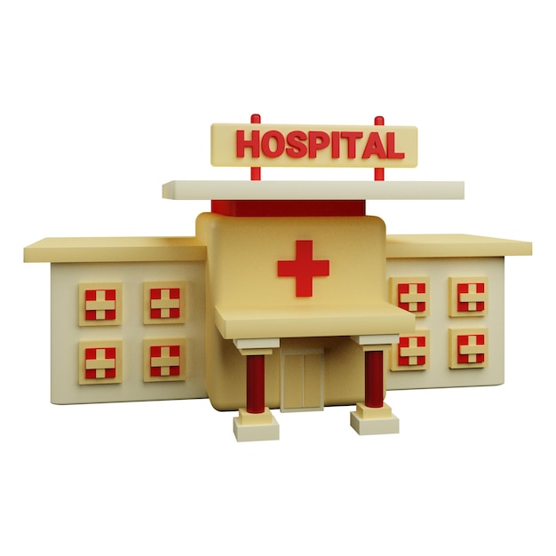 PSD 3d illustration of hospital