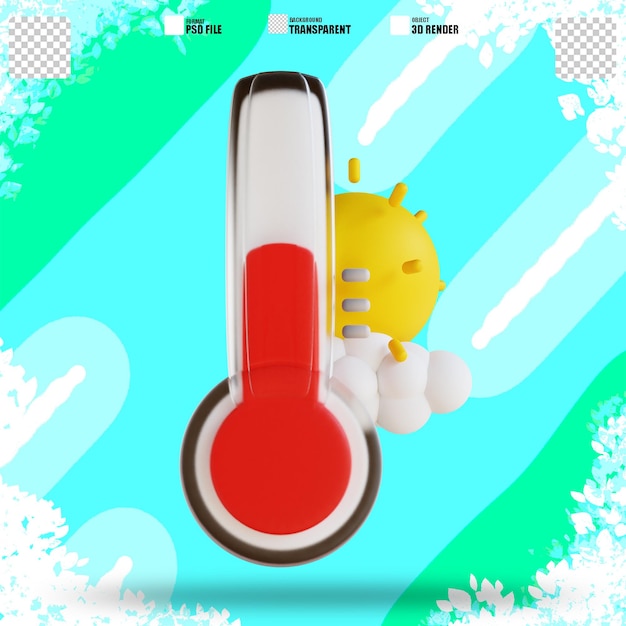 3d illustration hot air temperature