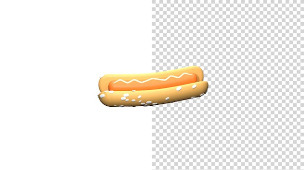 3d illustration hot dog