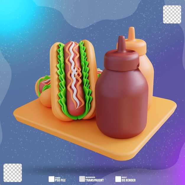 Illustrazione 3d dell'hot dog 5