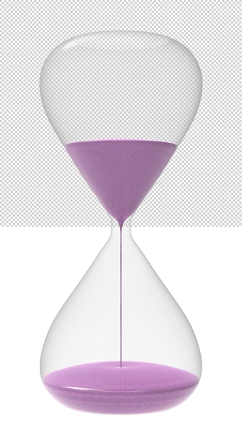 PSD 3d illustration of hourglass with sand