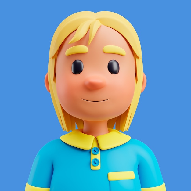 PSD 3d illustration of human avatar or profile