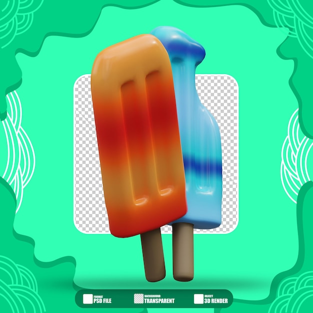 PSD 3d illustration ice cream 2