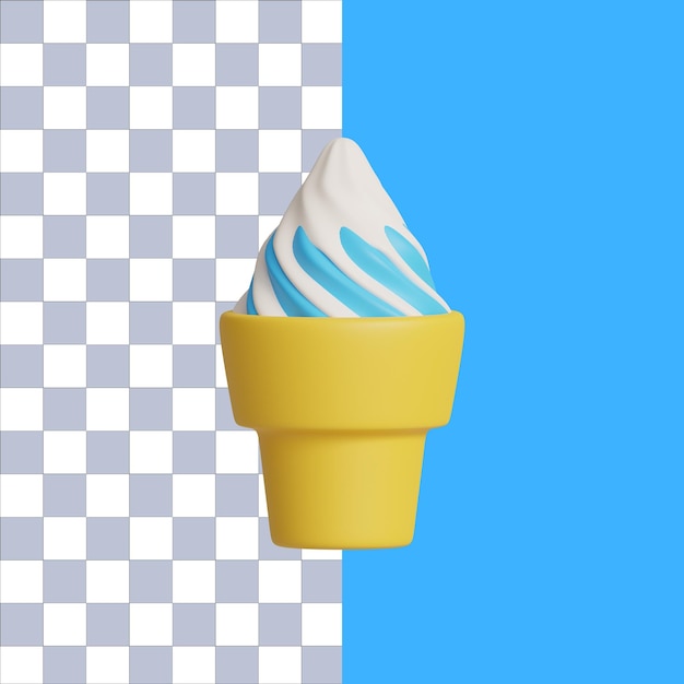 3d illustration of ice cream summer icon