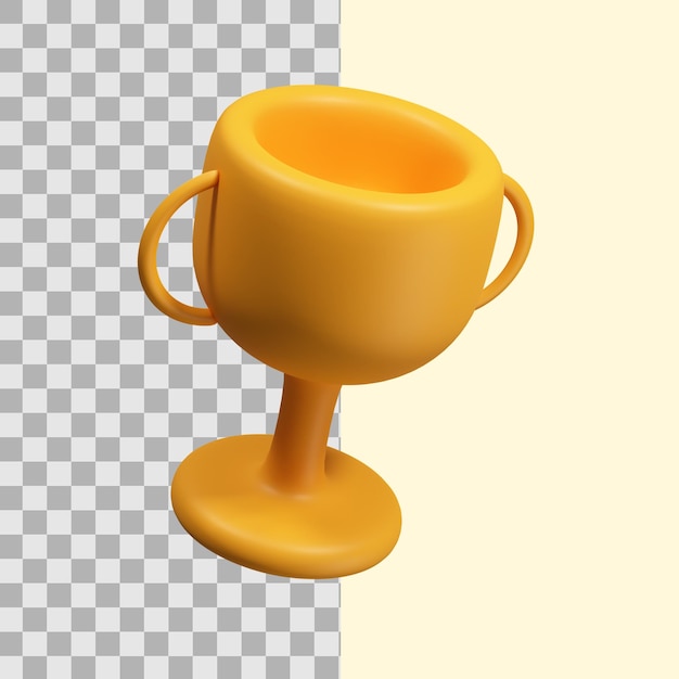 3d illustration icon golden trophy