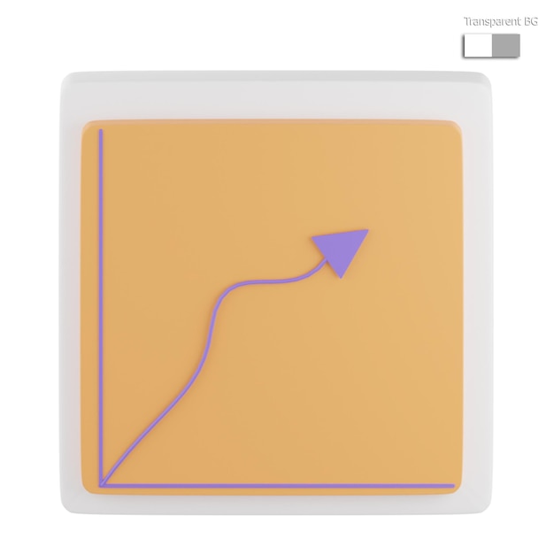 3d illustration icon of a graph