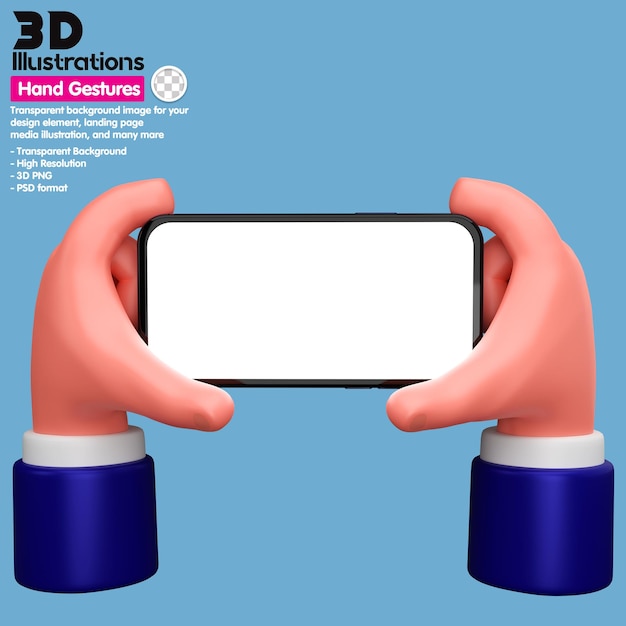 3d illustration icon hands