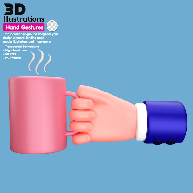 3D иллюстрация Иконка руки