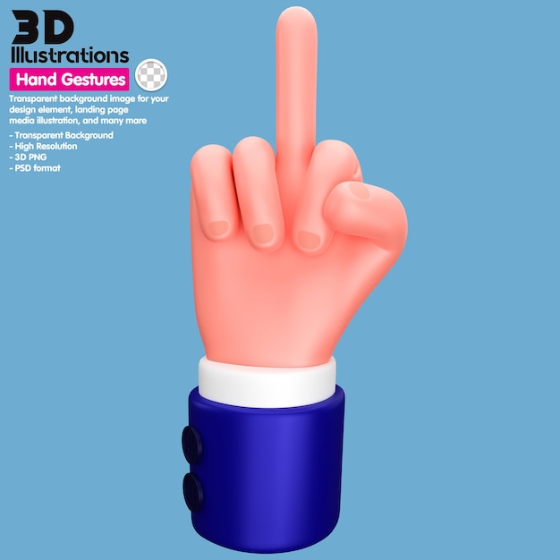 3D иллюстрация Иконка руки